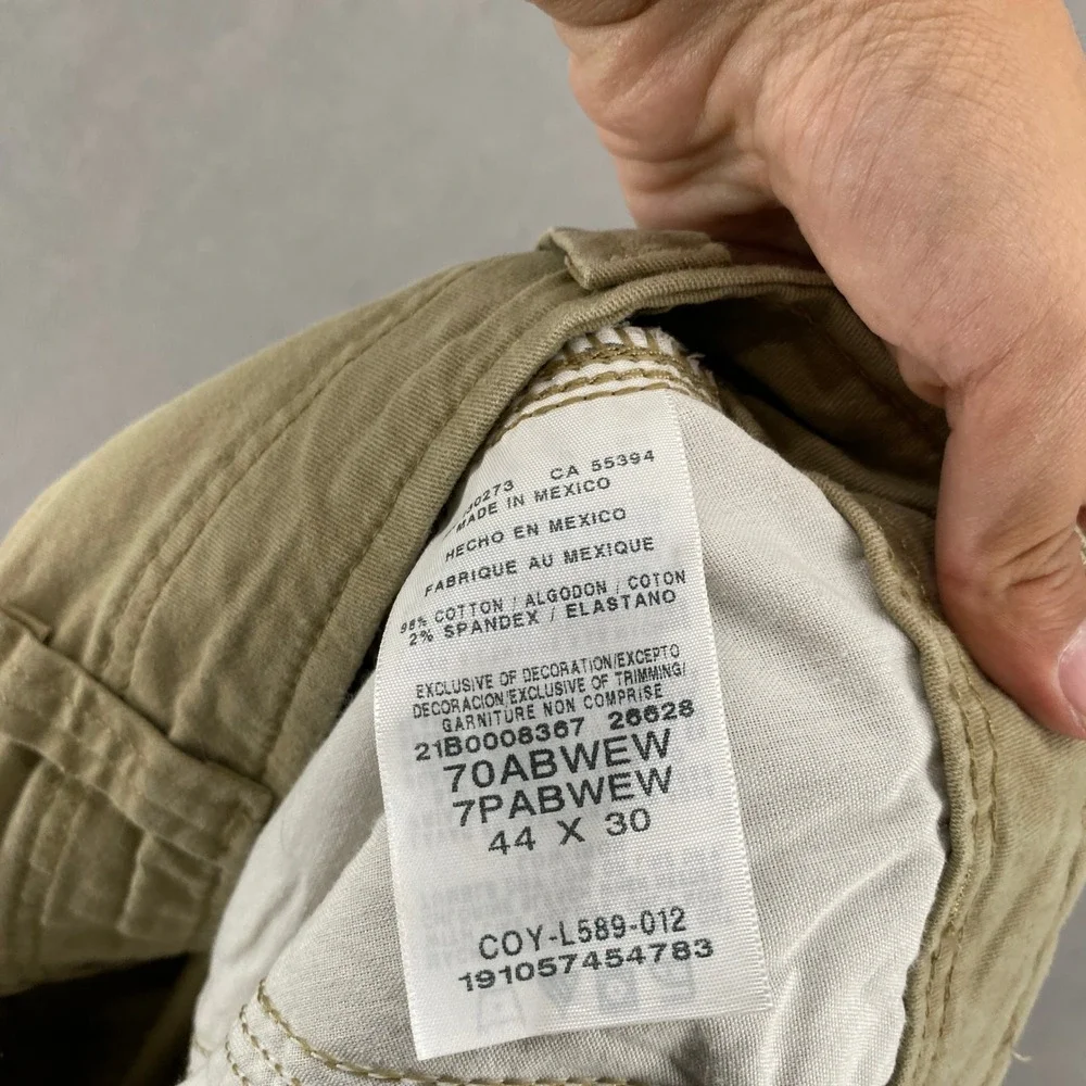 Wrangler Mens Relaxed Fit Cargo Pants Khaki Tan 44x30 70ABWEW Stretch Workwear